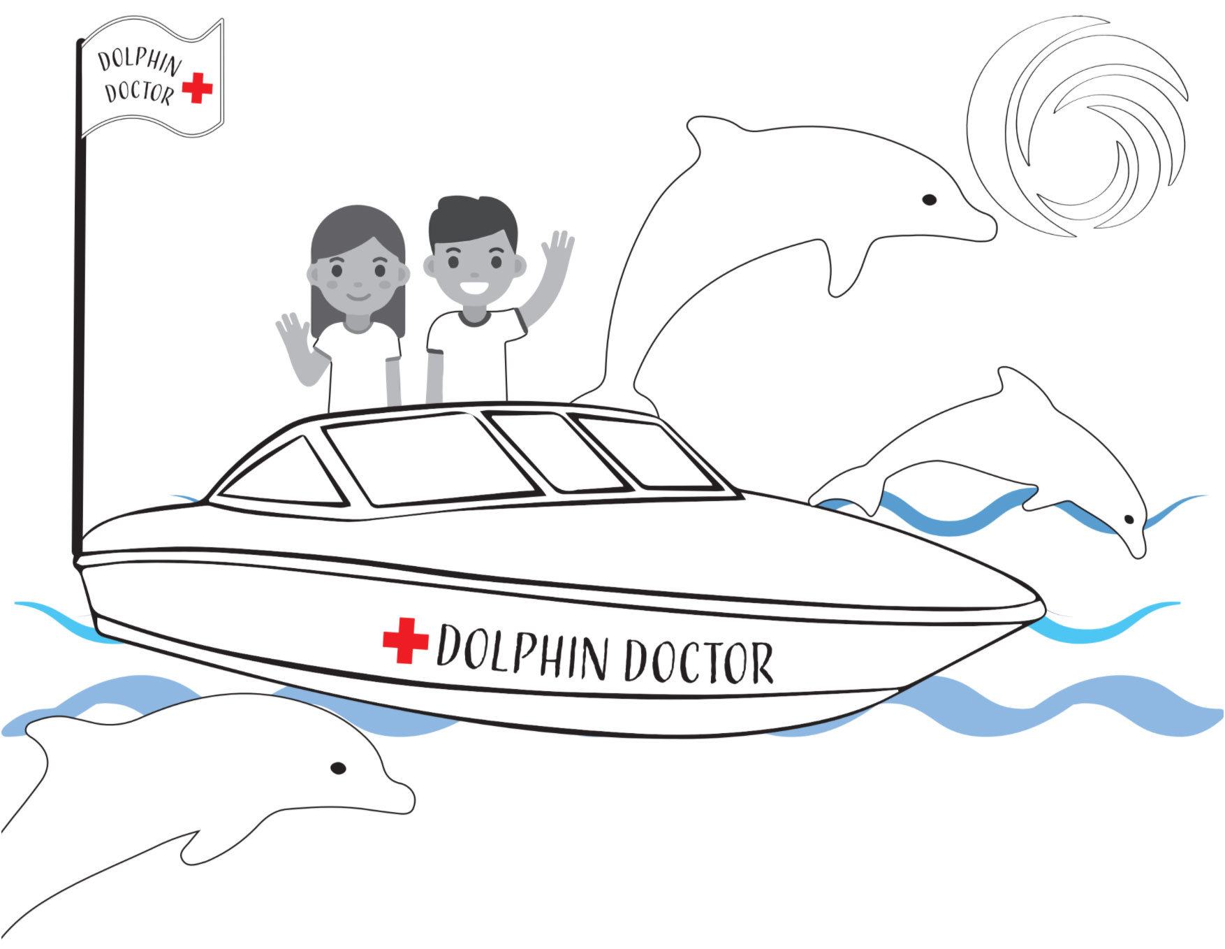 Dolphin Doctor Coloring Page - Ocean Ambassadors