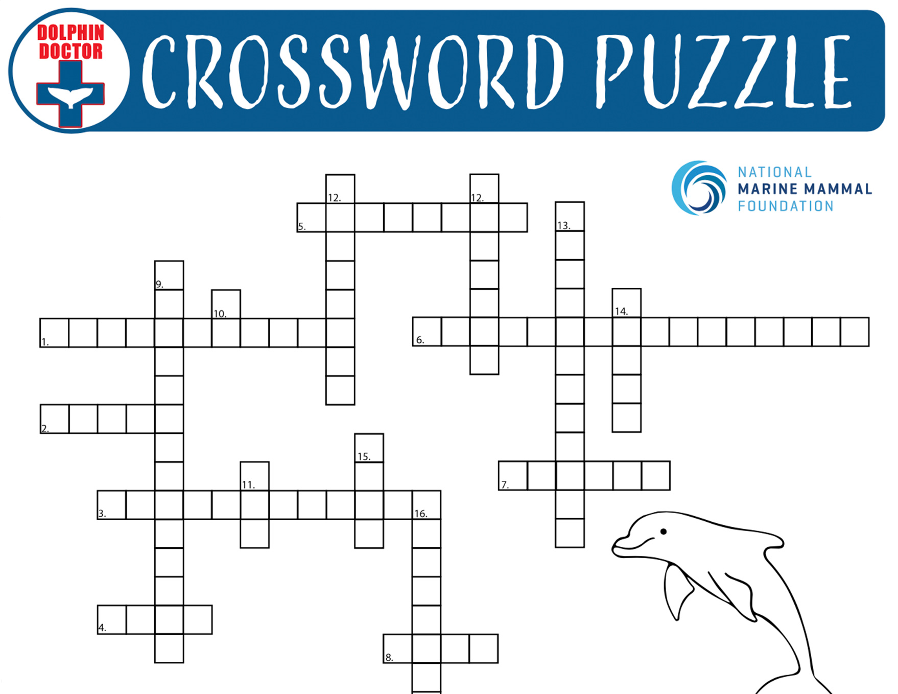 Use what you learned in the Dolphin Doctor workshop to complete the crossword puzzle